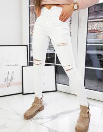 Spodnie damskie jeansowe NOVELIO białe Dstreet UY0714