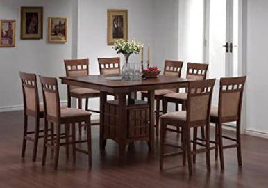 9 Pc Counter Height Dining Table Set Chairs Square