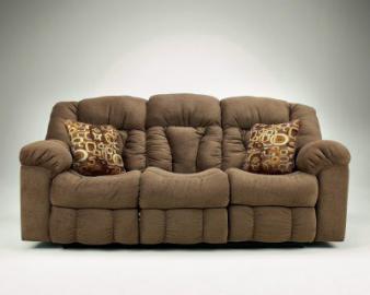 Contemporary Macie Brown Reclining Sofa