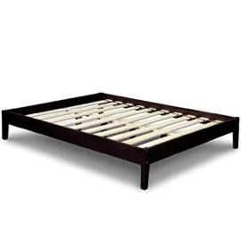 Best Price Mattress - Solid Hardwood Platform Bed - Queen - Chocolate