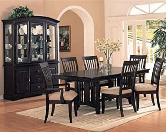 New Cappuccino Finish Dining Set Table with 6 Chairs