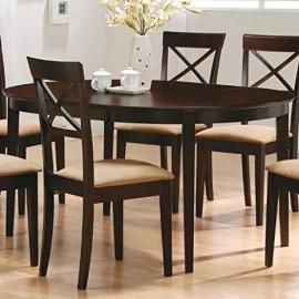 7 pc Dark Cappuccino finish dining room table set with solid hard woods and veneers