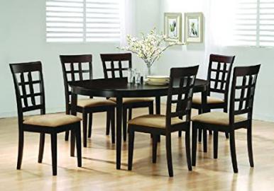 Oval Dining Room Wood Table Chair Set Wheat Back Chairs