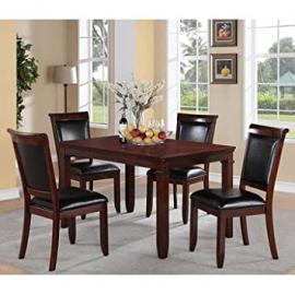 Standard Furniture Dallas 5 Piece Dining Room Set in Medium Brown Cherry