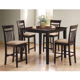 5 Piece Cappuccino Finish Counter Height Dining Set