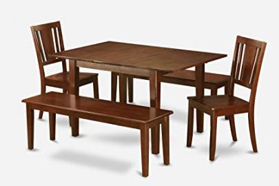 East West Furniture MLDU5D-MAH-W 5-Piece Dinette Table Set