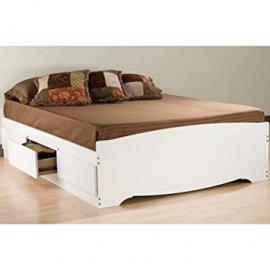 Prepac White Full Mate_s Platform Storage Bed with 6 Drawers