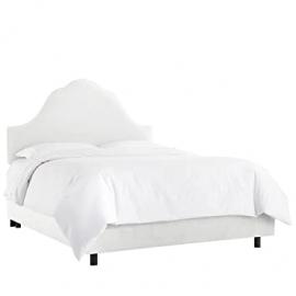 Skyline Furniture Arched Bed, Velvet White, Queen