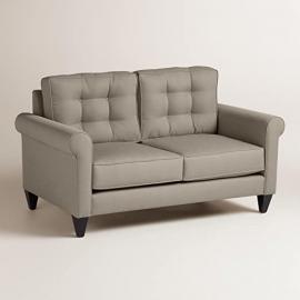 Textured Woven Bryson Upholstered Love Seat - World Market