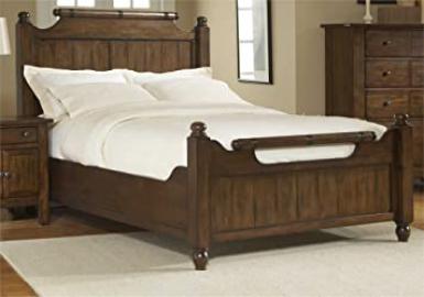 Broyhill Attic Heirlooms 4399-56/-57/-570 Feather Bed with Distressing Details Turned Feet Posts and Line Etched Details in Rustic Oak Finish