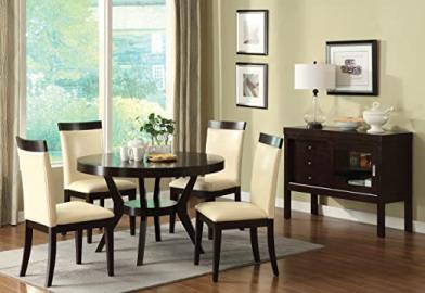 Furniture of America Galore 5-Piece Round Table Dining Set, Espresso