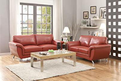 Homelegance Chaska Sofa in Red Leather