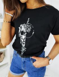 T-shirt damski ROSE czarny RY1281