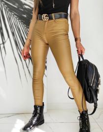 Spodnie damskie woskowane Slim Fit MARCI kamelowe UY0602