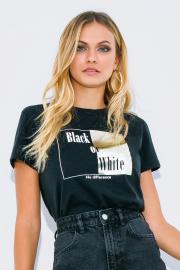 Damski T-shirt z krótkim rękawem Black or White