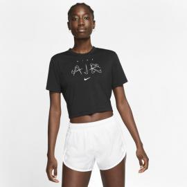Krótki dopasowany T-shirt damski Nike Sportswear Luxe - Czerń