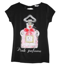 Czarna koszulka damska z perfumami No1 - Lejdi