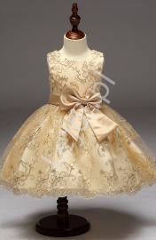 Złota sukienka dla małej księżniczki dla dziewczynek - Lejdi