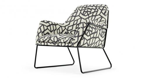 Frame, fauteuil, imprimé brésilien noir et blanc