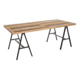 Ma Maison Mes Tendances Table à manger 195 cm en bois et pieds métal Mona - L 195 x l 90 x H 75