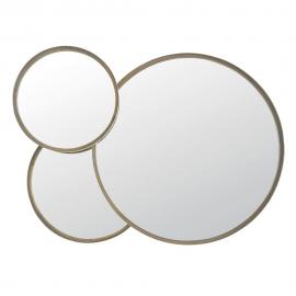 Miroirs ronds en mÃ©tal coloris bronze 100x72