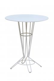 NOSTRUM - Table haute en acier blanc D80