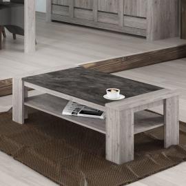 Sofamobili Table de salon 130 cm moderne couleur chêne gris Anais