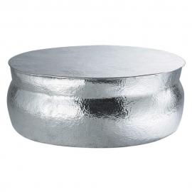 Table basse ronde en aluminium martelÃ©