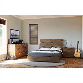 Nexera Nocce 3 Piece Full Bedroom Set in Truffle with Dresser