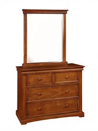 Bolton Furniture 861470700 Cambridge 4-Drawer Dresser with Mirror Set, Chestnut