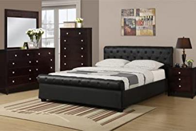 Queen Size Bed with Button Tufting by Poundex