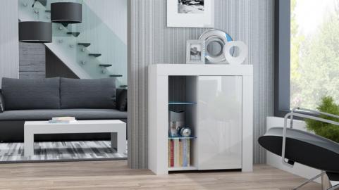 Milano Sideboard 1D - white contemporary dresser