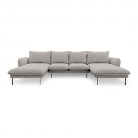 Jasnoszara sofa w kształcie litery U Cosmopolitan Design Vienna