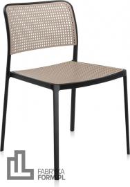 Krzesło Audrey czarna rama piaskowe siedzisko