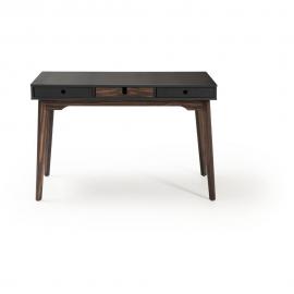 Szare biurko z nogami z drewna sosnowego Marckeric Kiara