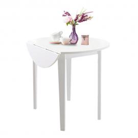 Biały stół z częściwo rozkładanym blatem Støraa Trento Quer, ⌀ 92 cm