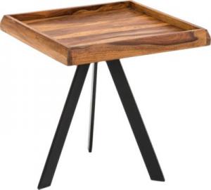WOHNLING Beistelltisch 45 x 48 x 45 cm WL5.655 Sheesham Couchtisch Tischchen Holztisch Sofatisch Anstelltisch braun/schwarz