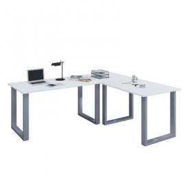 VCM Eckschreibtisch, Schreibtisch, Büromöbel, Computertisch, Winkeltisch, Tisch, Büro, Lona, 160 x 160 x 80 weiß