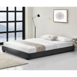 en.casa Polsterbett Doppelbett Kunstlederbett in verschiedenen Größen 90/140/180x200cm und Farben schwarz Gr. 90 x 200