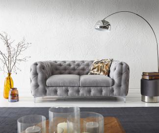 Couch Corleone 185x97 cm Grau 2-Sitzer Sofa