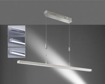 Fischer&Honsel LED Pendelleuchte Vitan nickel, höhenverstellbar von: 90 cm bis 150 cm