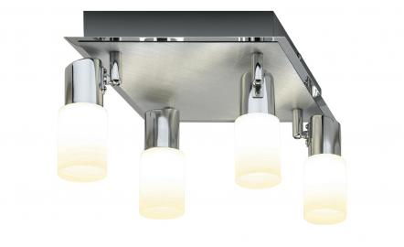 Trio LED-Deckenstrahler quadratisch 4-flammig ¦ silber Lampen & Leuchten > Innenleuchten > Deckenleuchten - Höffner