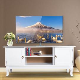 HOMCOM® TV Lowboard Fernsehtisch Ständer Holzfüße MDF Weiß