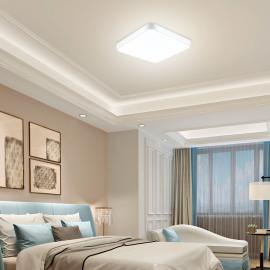 9 PCS 24W Ultra Thin Square LED Niedrige Deckenleuchte Badezimmer Küche Wohnzimmer Lampe Tageslicht / Warmweiß Dimmbar