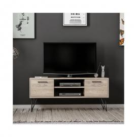 Almira TV-Schrank - Modern - mit Tueren, Regalen - vom Wohnzimmer - Holz, Schwarz aus Holz, Metall, 120 x 35 x 50 cm