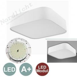 Deckenleuchte Stoff weiß Deckenlampe LED eckig 60 x 60 cm - Sorpetaler