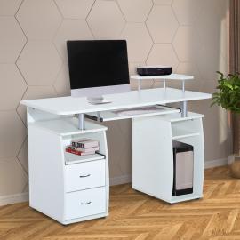 HOMCOM® Schreib- und Computertisch | Bürotisch | 120 x 55 x 85 cm | Weiß