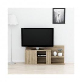 Duru TV-Schrank mit Tueren, Regalen - aus dem Wohnzimmer - Nussbaum aus Holz, 122 x 33,3 x 55 cm