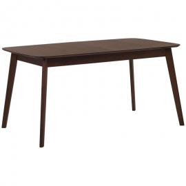 Beliani - Esstisch Weiß mit Braun 90 x 150 cm Holzfurnierte Tischplatte Laminiert Rechteckig Klassisch