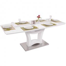 HHG - Esstisch 546, Esszimmertisch Tisch, ausziehbar hochglanz Edelstahl 160-205x90cm